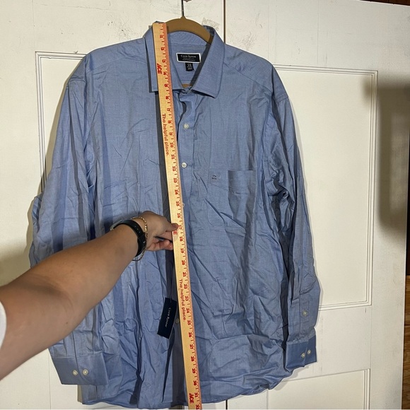 NWT Club Room Men's Button Dress Shirt Long Sleeve Blue Size XL, 17-1/2 34-35 - Picture 4 of 7